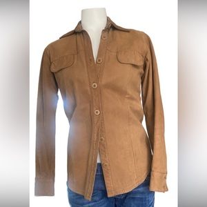 100%  genius leather button down shirt